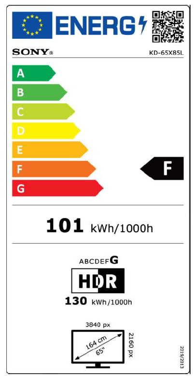 תווית אנרגיה - kd-65x85l sony