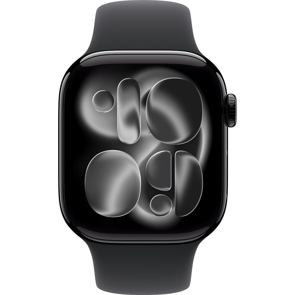watch series 11 gps + cellular 42mm jet black aluminum case with black sport band - s/m יבואן רשמי apple
