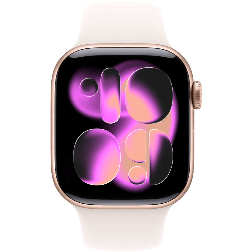 watch series 11 gps + cellular 42mm rose gold aluminum case with light blush band - s/m יבואן רשמי apple