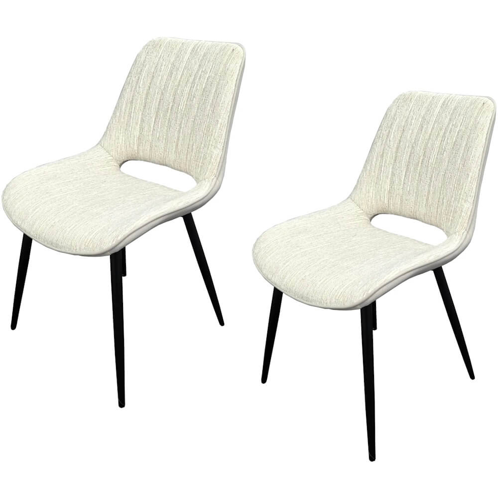 זוג כסאות פינת אוכל מעוצבים Home Decor &lrm;שוהם - קרם