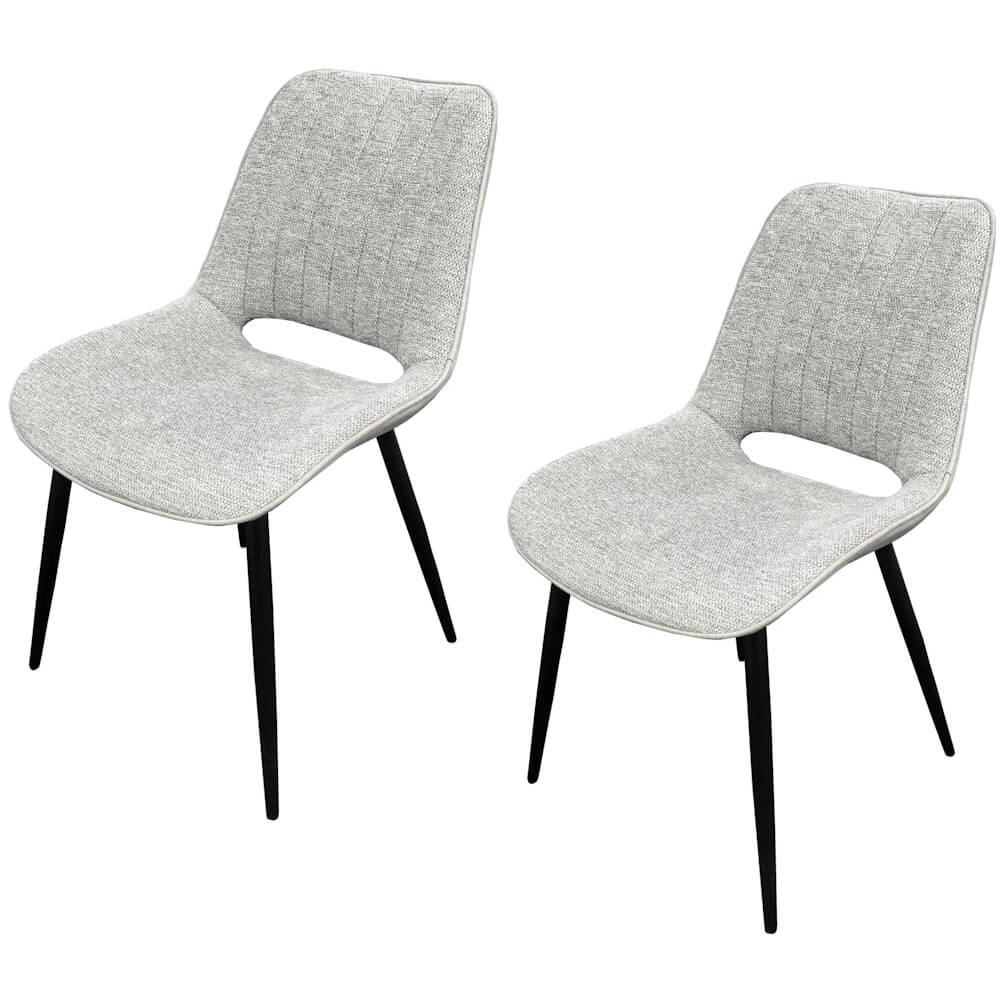 זוג כסאות פינת אוכל מעוצבים Home Decor &lrm;שוהם - אפור