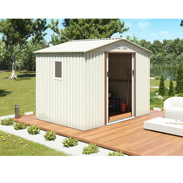 סרטון - מחסן מתכת garden top  גארדן טופ  t96 שמנת