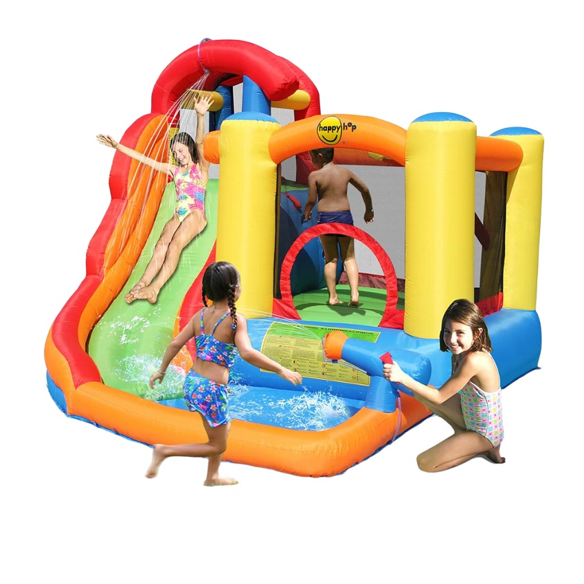 סרטון - מתקן מתנפח משולב לילדים happy hop  הפי-הופ  jump & splash play center 9571