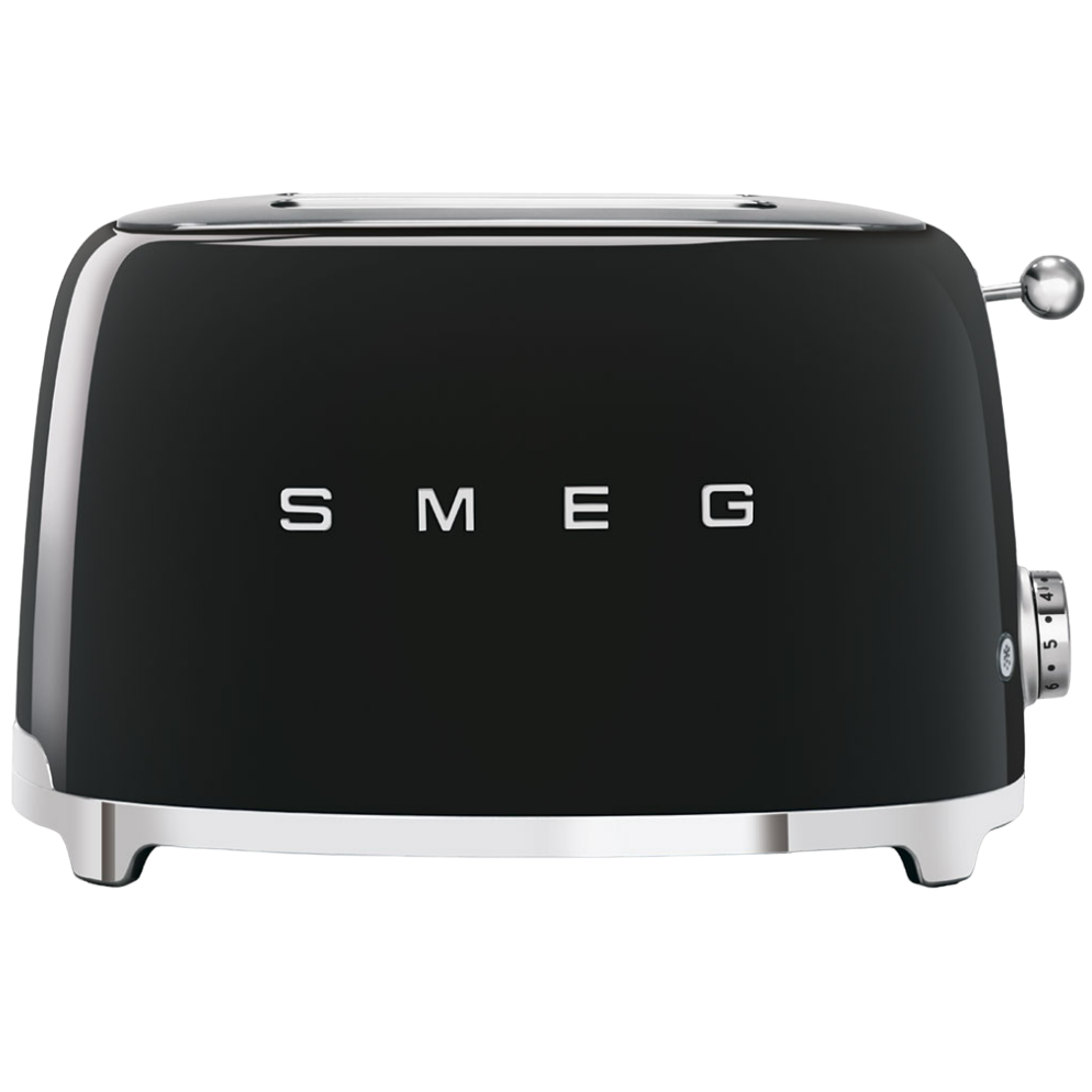 מצנם 2 פרוסות בעיצוב רטרו Smeg &lrm;TSF01 שחור מבריק