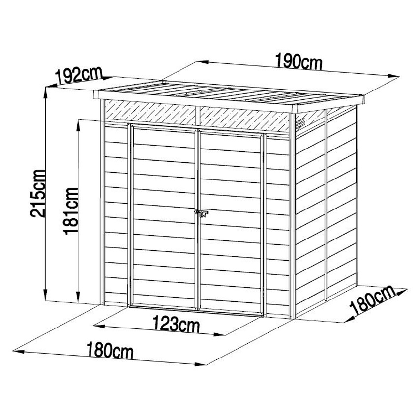 מחסן פלסטיק מטר garden top 6x6