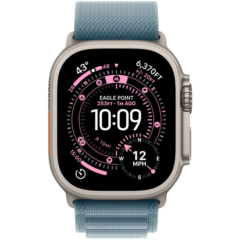watch ultra 3 gps + cellular 49mm titanium natural case with light blue alpine loop band l יבואן רשמי apple