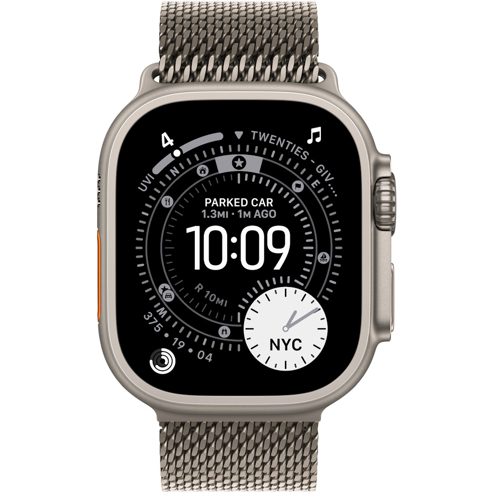 watch ultra 3 gps + cellular 49mm titanium natural case with titanium milanese loop band m יבואן רשמי apple