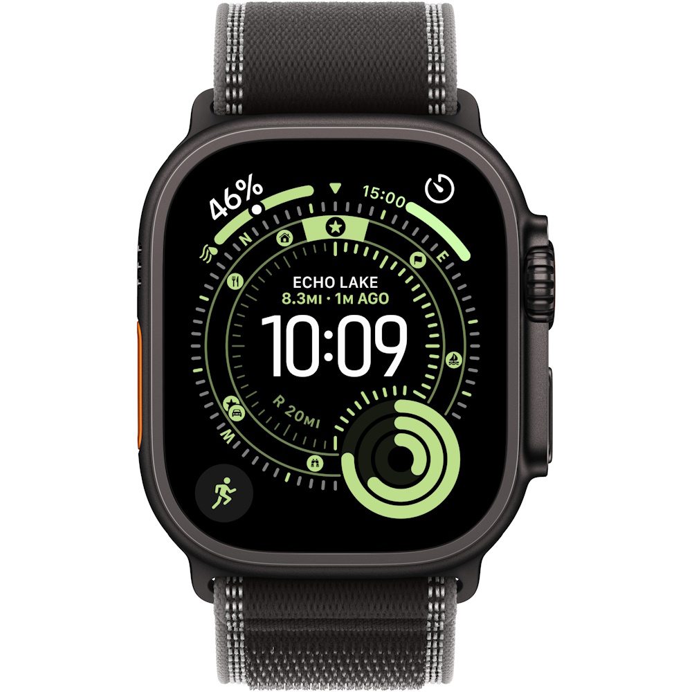 watch ultra 3 gps + cellular 49mm titanium black case with black trail loop band יבואן רשמי apple