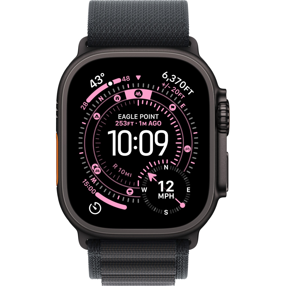 watch ultra 3 gps + cellular 49mm titanium black case with black alpine loop band m יבואן רשמי apple