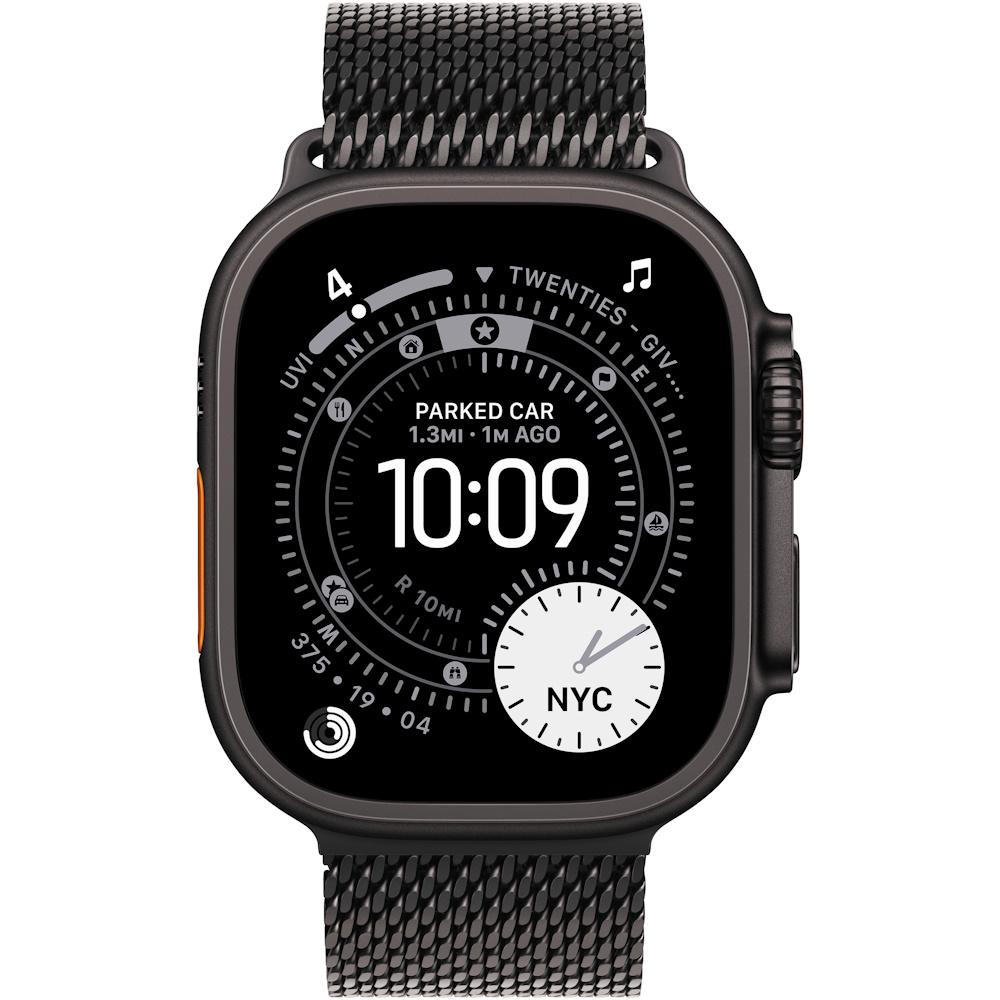 watch ultra 3 gps + cellular 49mm titanium black case with black titanium milanese band m יבואן רשמי apple