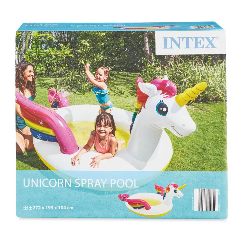 תמונה של בריכת ילדים משפריצה בדמות חד קרן intex