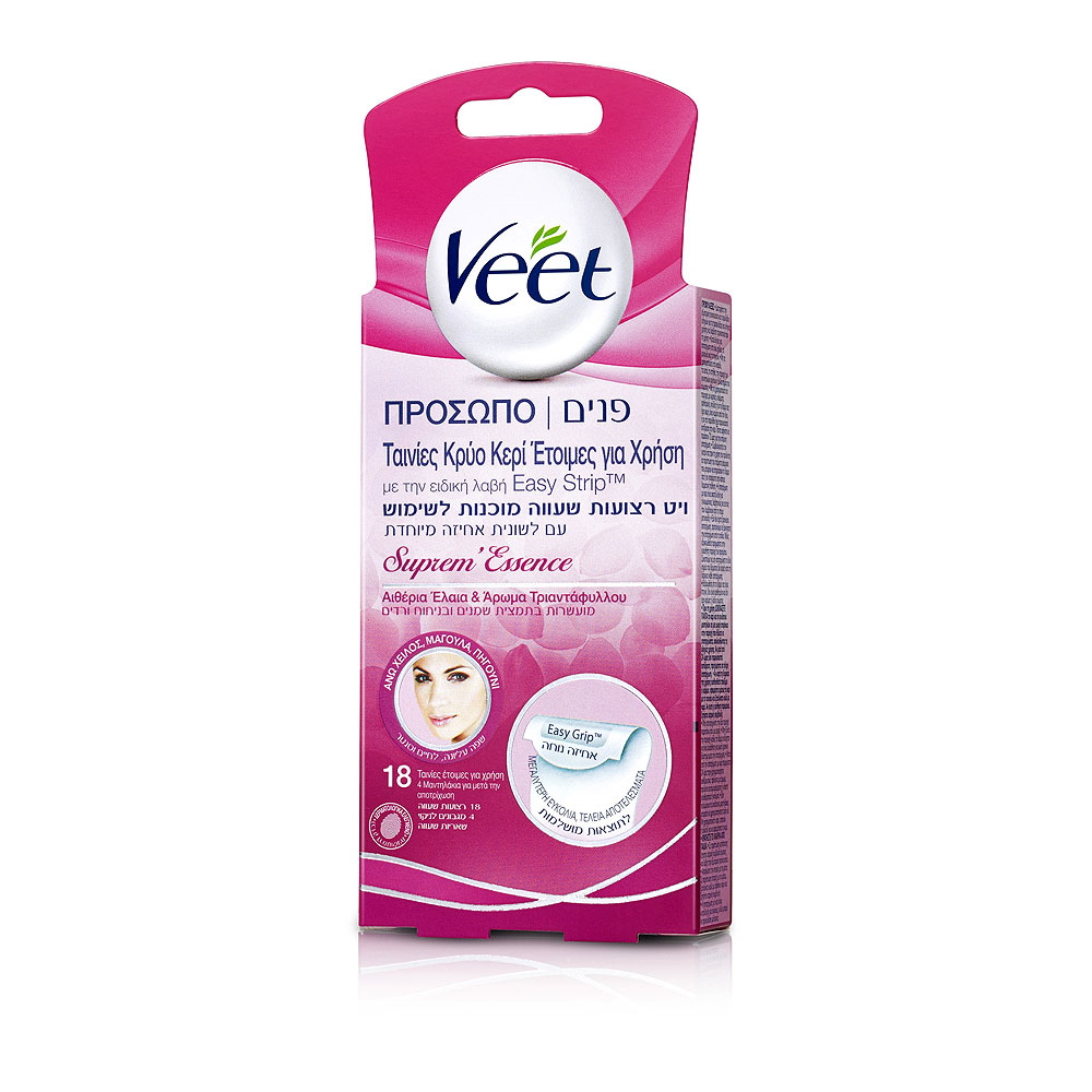 רצועות שעווה לפנים ולעור veet
