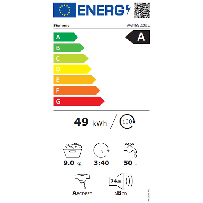 תווית אנרגיה - iq500 wg46g2z9il siemens