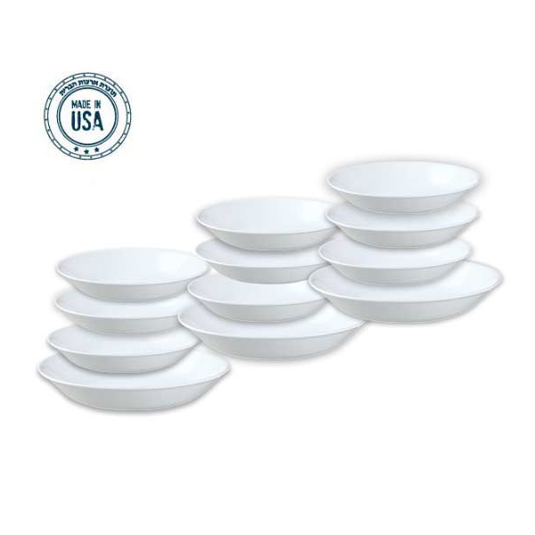 סט 12 צלחות פסטה corning