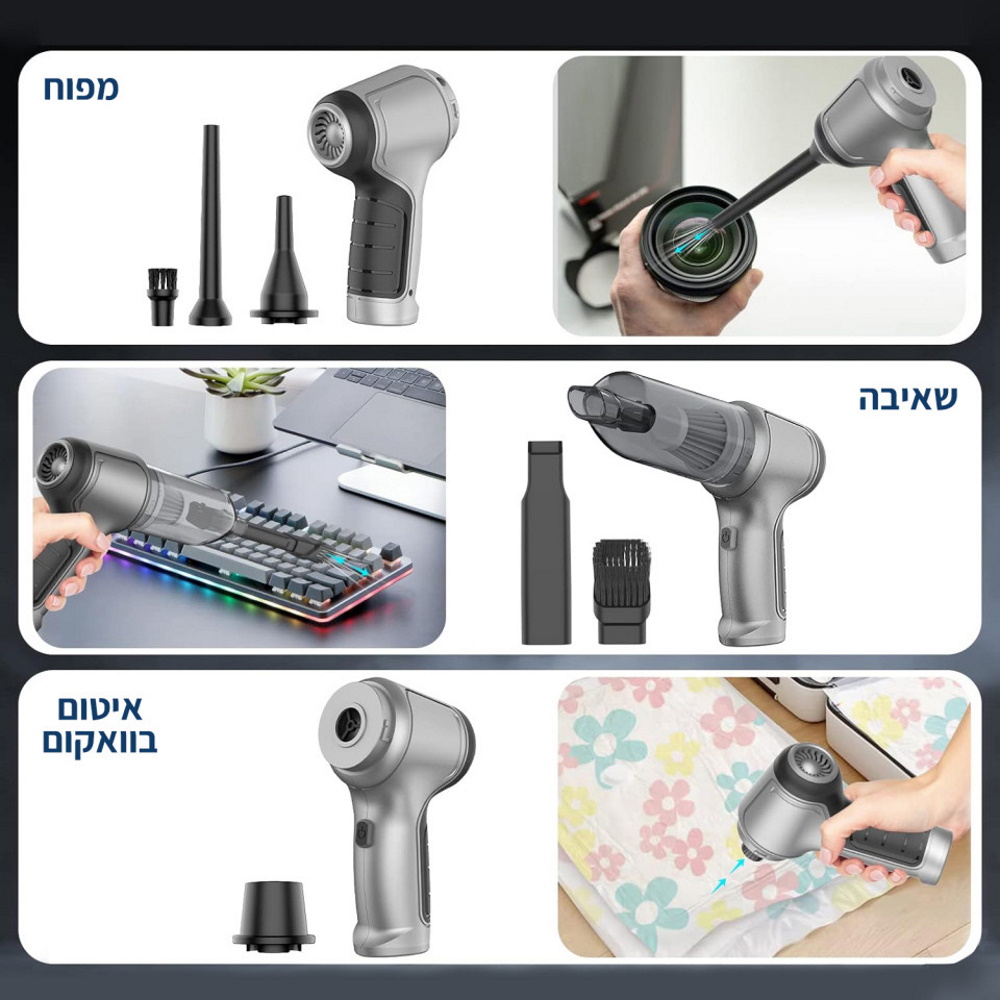 תמונה של שואב אבק אלחוטי נטען משולב מפוח 2surpriseu