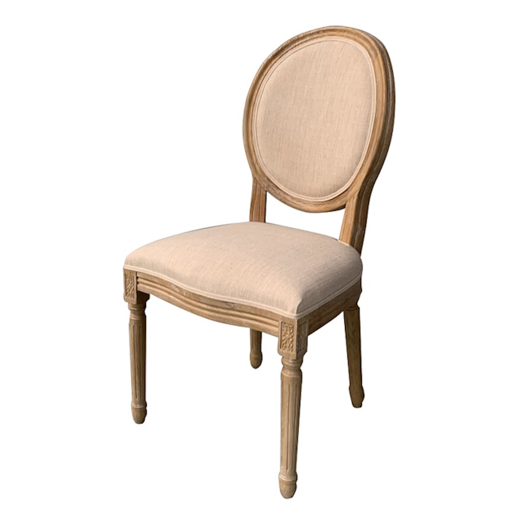 כסא משענת עגולה מרופדת Country Chic &lrm;XMS-CB2662B ZN123-2 FABRIC