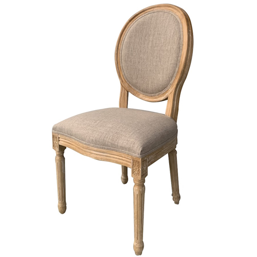 כסא משענת עגולה מרופדת Country Chic &lrm;XMS-CB2662B ZN123-3 FABRIC