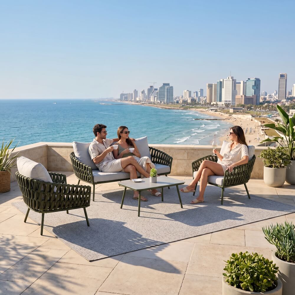 מערכת ישיבה לגינה 2+1+1 כולל שולחן Australia Garden &lrm;נלסון