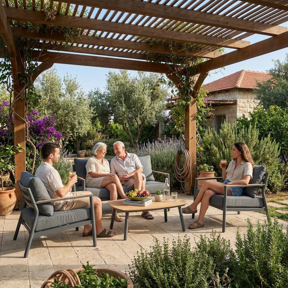 מערכת ישיבה לגינה 2+1+1 כולל שולחן australia garden