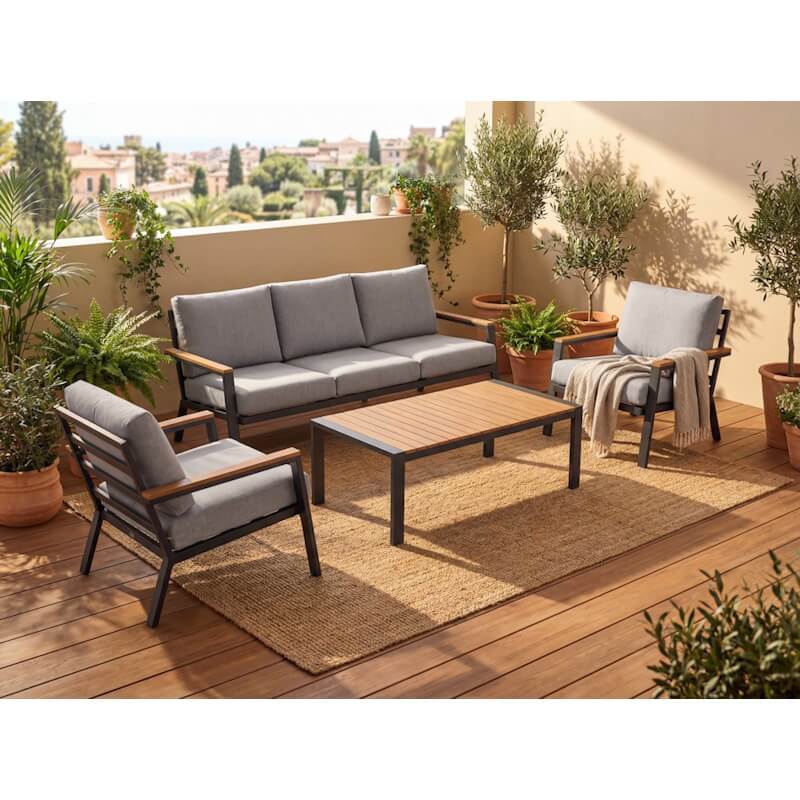 תמונה של מערכת ישיבה לגינה 2+1+1 כולל שולחן australia garden