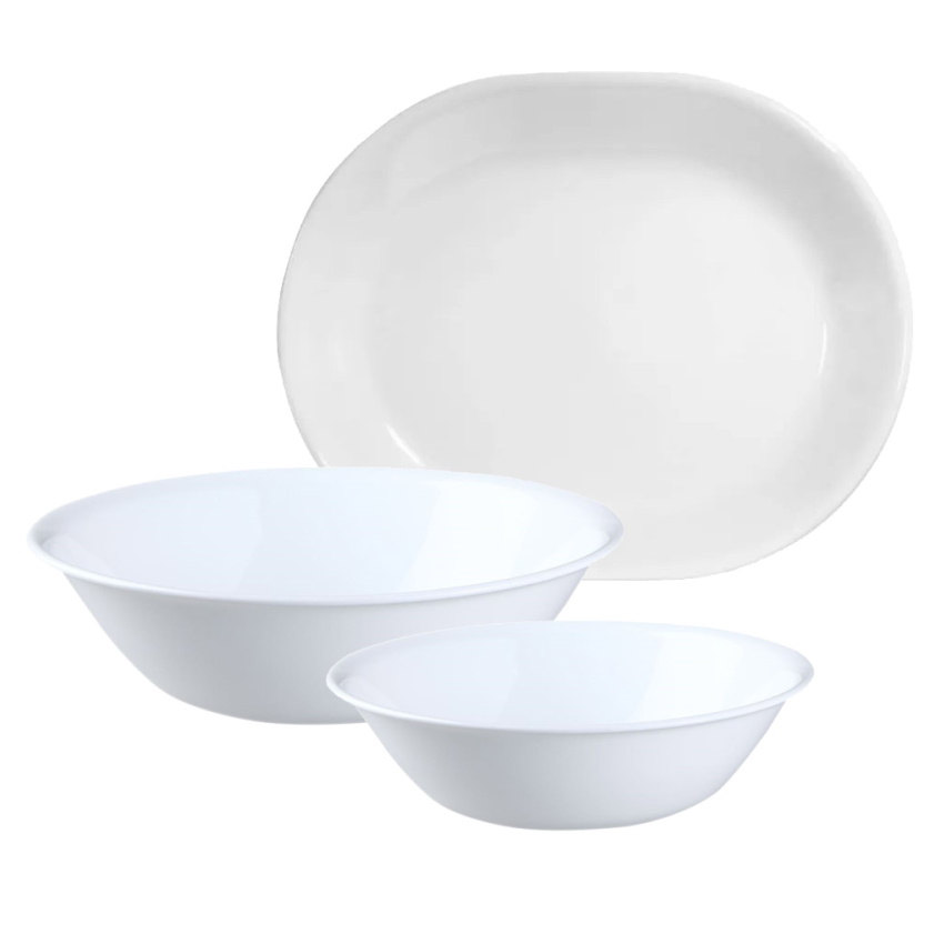 סט כלי הגשה 3 חלקים קורל Corning by Corelle &lrm;Winter frost Z29076