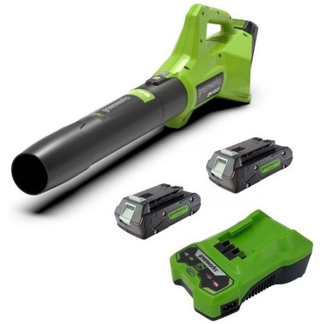 מפוח עלים 24V כולל 2 סוללות 2.0Ah ומטען Greenworks &lrm;99506-11