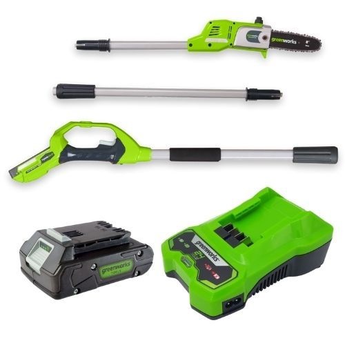 מסור גבהים חשמלי 24V כולל סוללה 2.0Ah ומטען מהיר Greenworks &lrm;99702-4