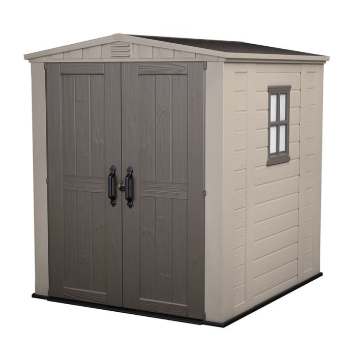 סרטון - מחסן מעוצב רחב כולל 2 מדפים keter  כתר  factor 6x6