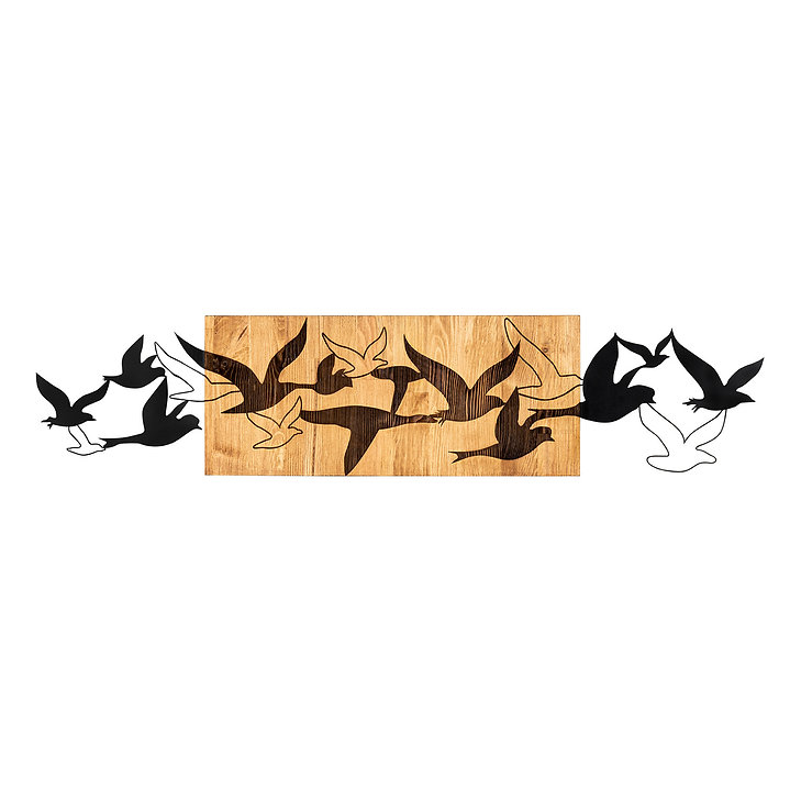 דקורציה לקיר ממתכת ועץ לתלייה אלבטרוס Homax &lrm;albatros - 279ENZ1755