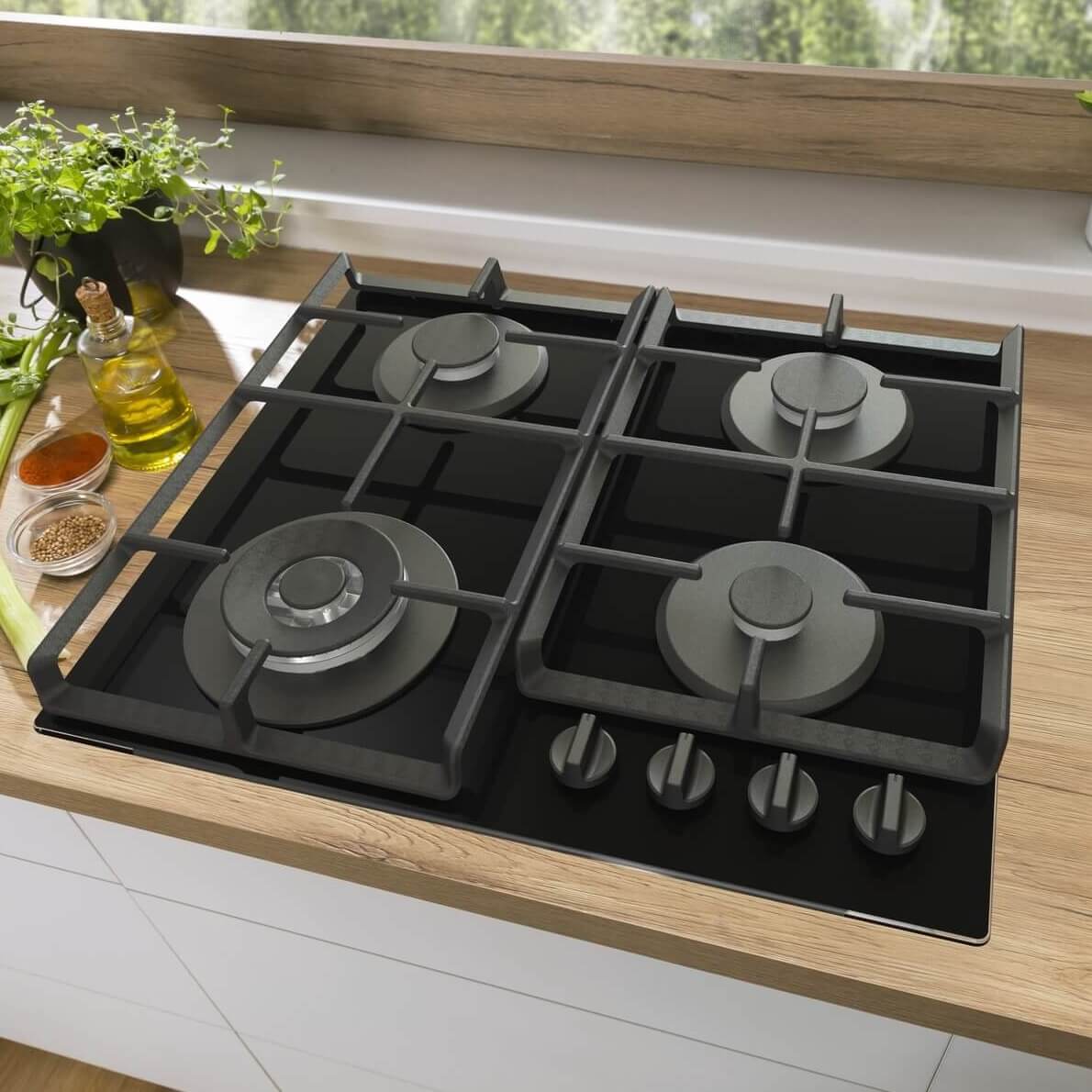 כיריים גז זכוכית 4 להבות gorenje