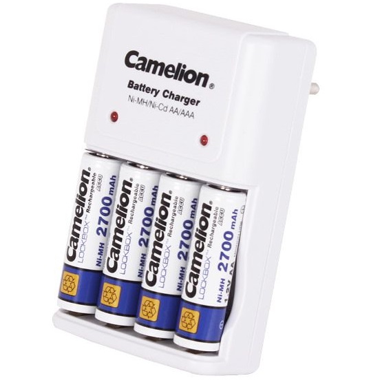 מטען סוללות כולל 4 סוללות Camelion AA &lrm;BC-1010B-4AA