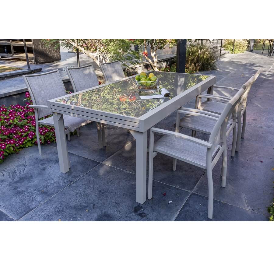 מערכת גן - פינת אירוח 4 כסאות ושולחן נפתח עד 320 ס