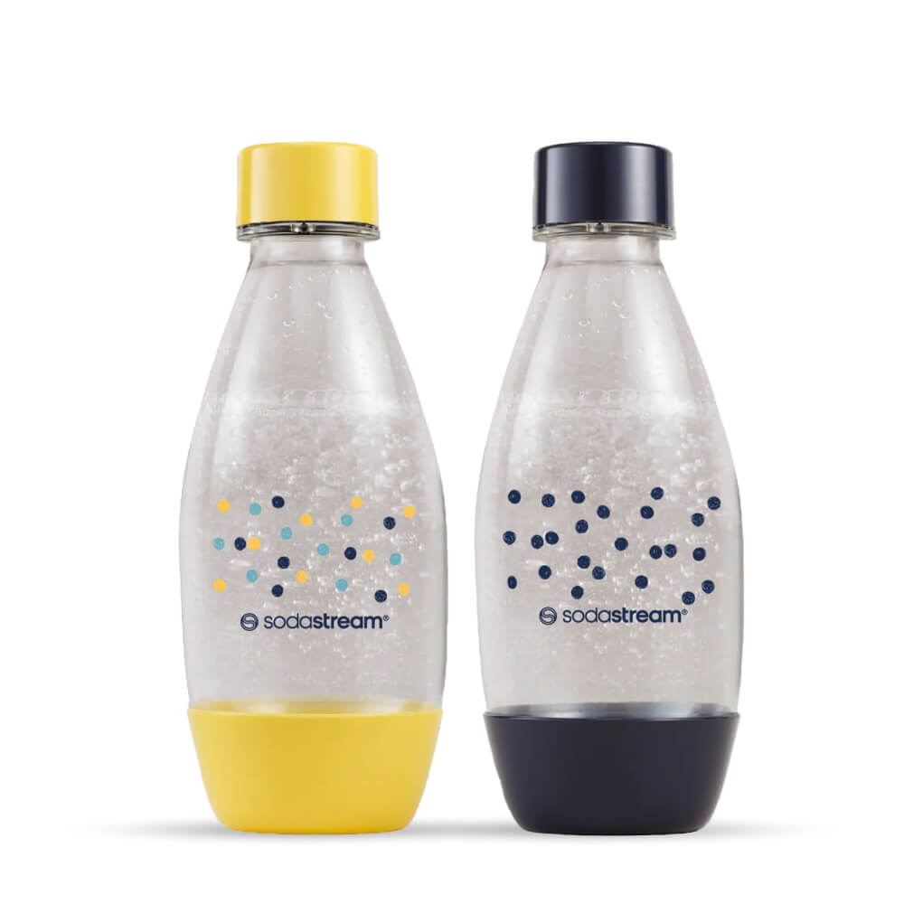 זוג בקבוקי פלסטיק להגזה - 0.5 ליטר למכשירי SodaStream &lrm;פולקה מארז זוגי 0.5 ליטר צהוב + שחור
