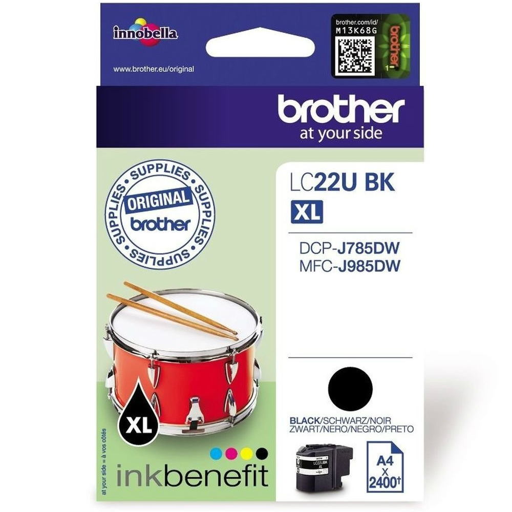 ראש דיו שחור מקורי Brother &lrm;LC22UBK XL