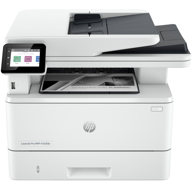 מדפסת לייזר אלחוטית משולבת HP &lrm;LaserJet Pro MFP 4102fdw