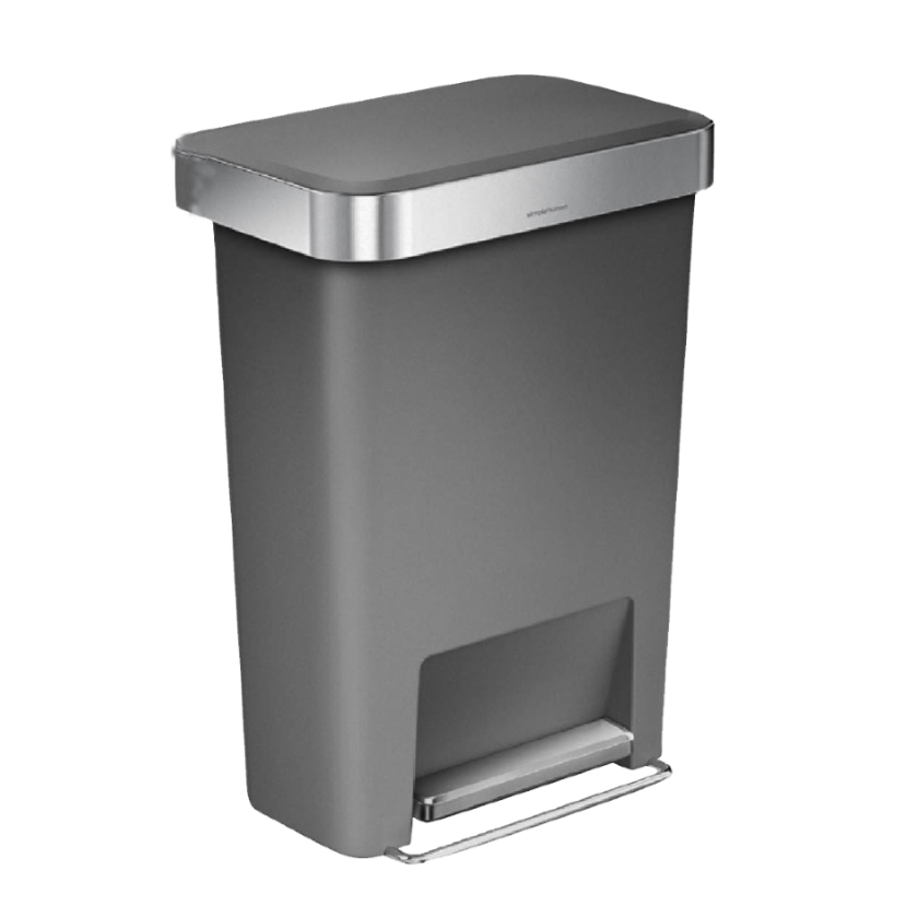 פח דוושה מלבני דקורטיבי 45 ליטר Simplehuman &lrm;CW1386CB אפור