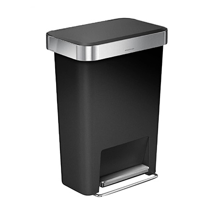פח דוושה מלבני דקורטיבי 45 ליטר Simplehuman &lrm;CW1385CB שחור