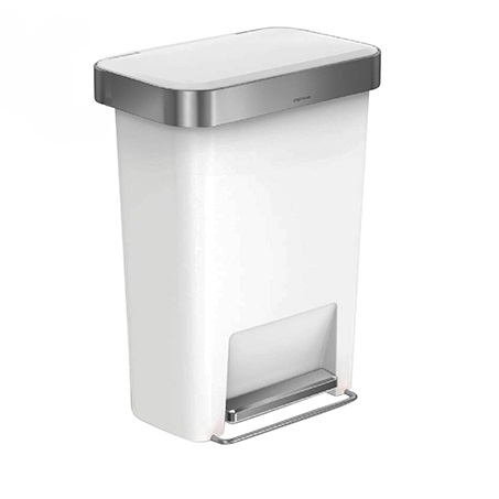 פח דוושה מלבני דקורטיבי 45 ליטר Simplehuman &lrm;CW1387CB לבן