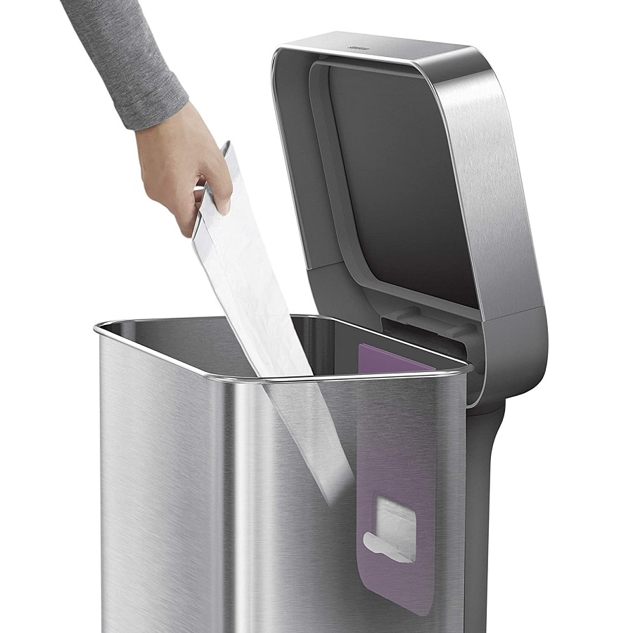 פח דוושה רחבה מלבני 55 ליטר simplehuman
