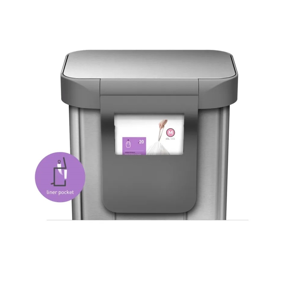 תמונה של פח דוושה רחבה מלבני מט 45 ליטר simplehuman