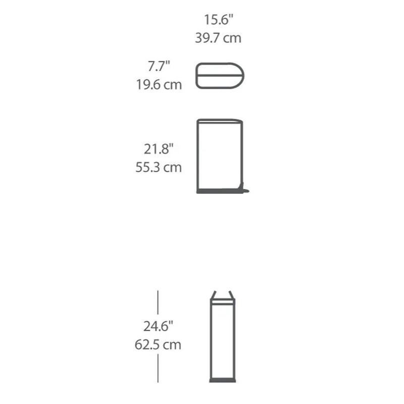 פח דוושה נירוסטה 18 ליטר simplehuman