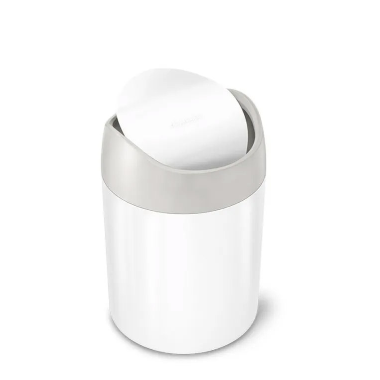 פח שולחני עגול לבן 1.5 ליטר Simplehuman &lrm;cw2079