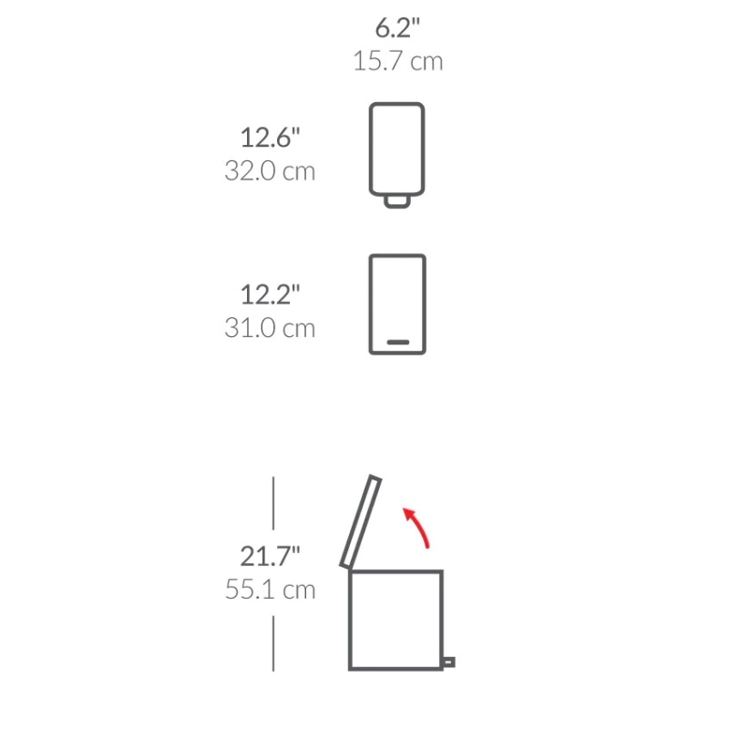 פח דוושה צר 5 ליטר simplehuman