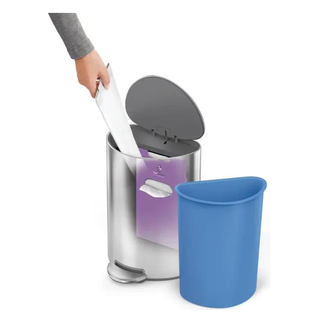 תמונה של פח דוושה חצי עגול 6 ליטר simplehuman