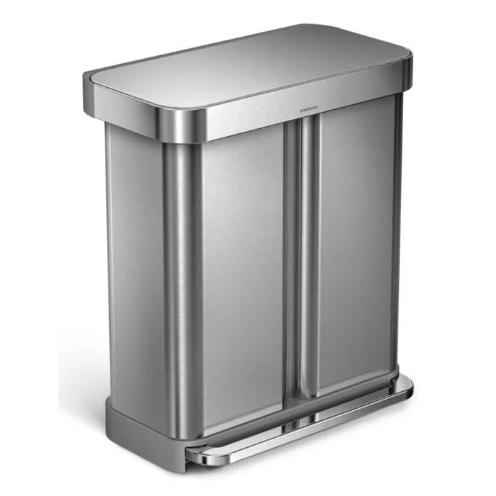 פח דוושה רחב מחולק 58 ליטר Simplehuman &lrm;CW2116