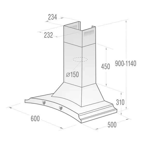תמונה של קולט אדים צמוד קיר - 60 סמ gorenje