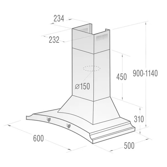תמונה של קולט אדים צמוד קיר - 60 סמ gorenje