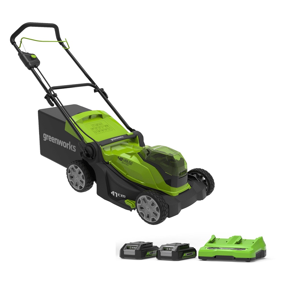 מכסחת דשא נטענת 48V כולל 2 סוללות ומטען Greenworks &lrm;99723/1