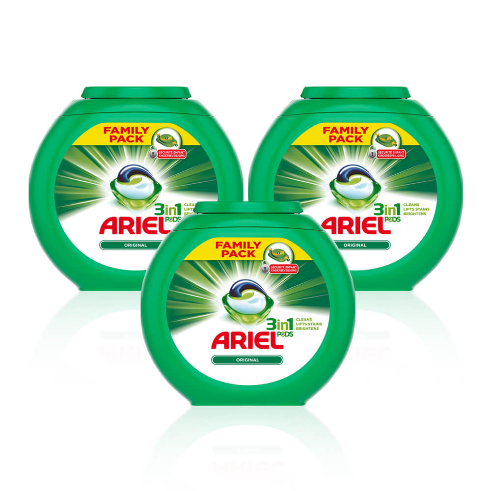 סט 3 אריזות קפסולות ג'ל כביסה (150 יח') ariel