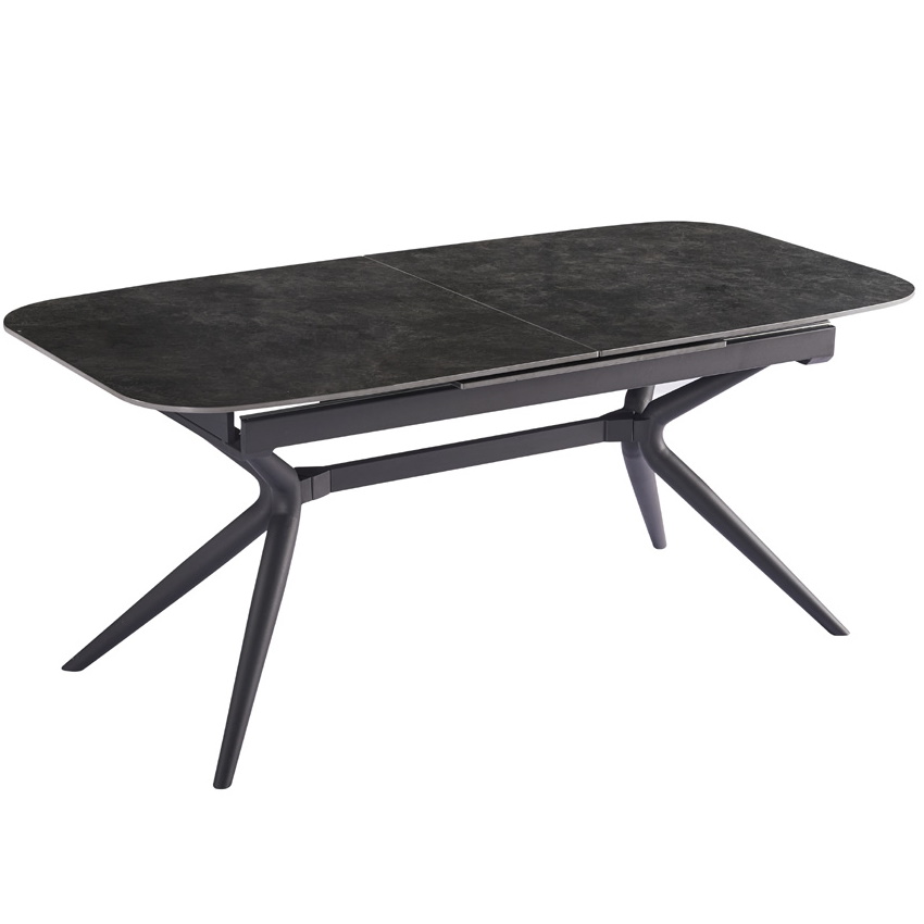 פינת אוכל מעוצבת נפתחת - פלטה בשילוב קרמיקה Home Decor &lrm;חץ 180 - שחור פחם